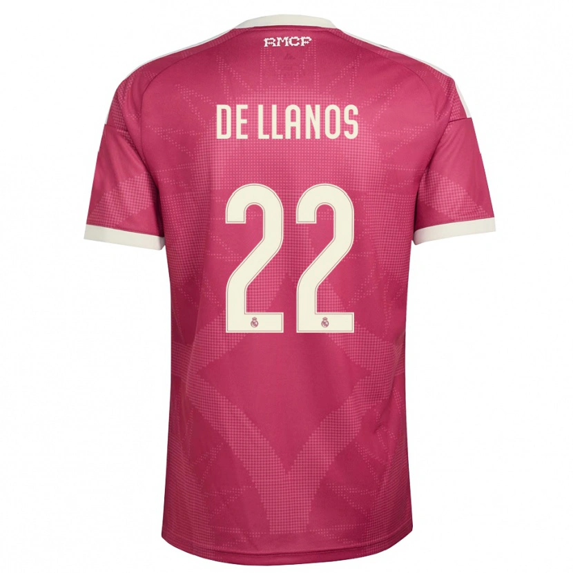 Danxen Mujer Camiseta Hugo De Llanos #22 Rojo Violeta Pálido Blanco Equipación Tercera 2026/27 La Camisa México