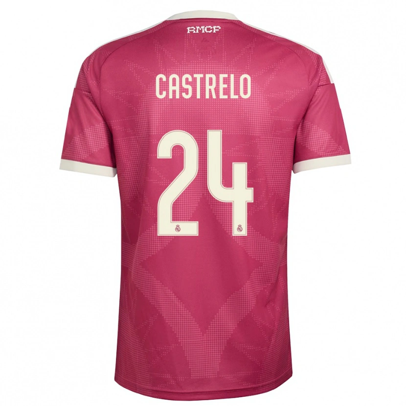 Danxen Mujer Camiseta Gabri Castrelo #24 Rojo Violeta Pálido Blanco Equipación Tercera 2026/27 La Camisa México