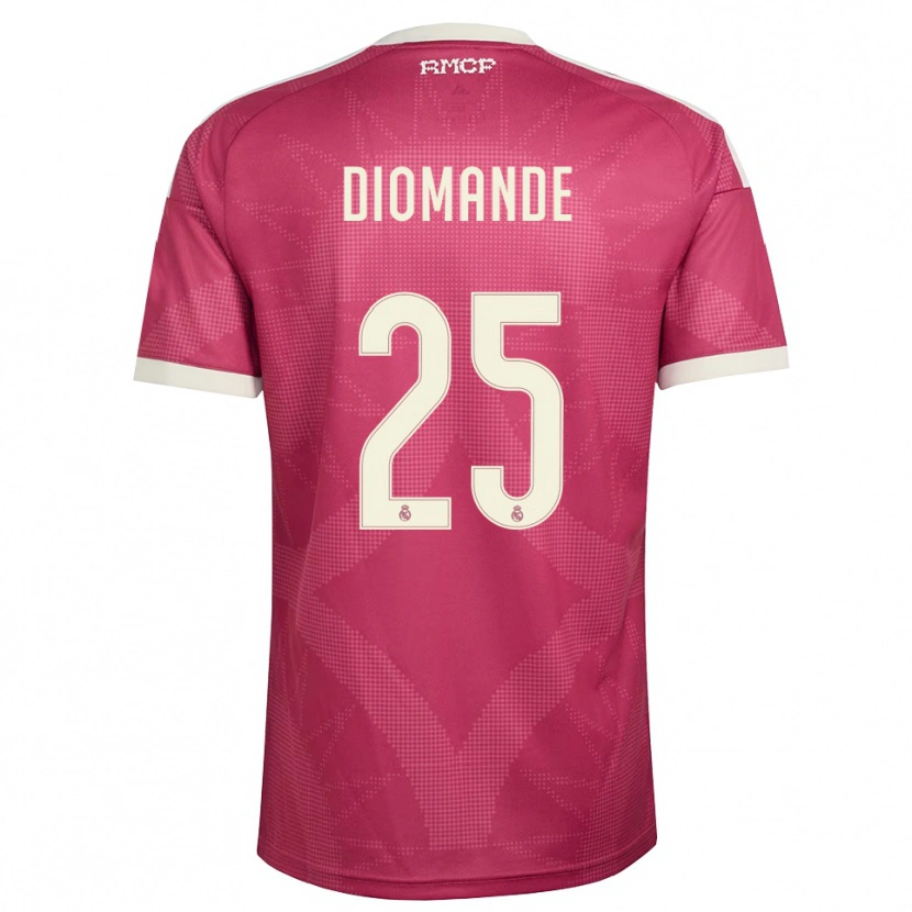Danxen Mujer Camiseta Yan Diomande #25 Rojo Violeta Pálido Blanco Equipación Tercera 2026/27 La Camisa México