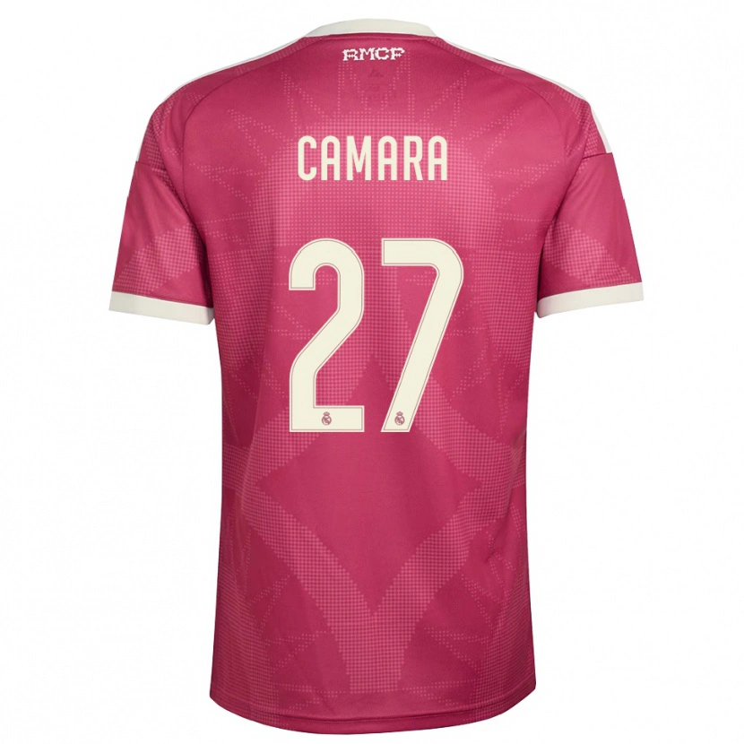 Danxen Mujer Camiseta Kalifa Camara #27 Rojo Violeta Pálido Blanco Equipación Tercera 2026/27 La Camisa México