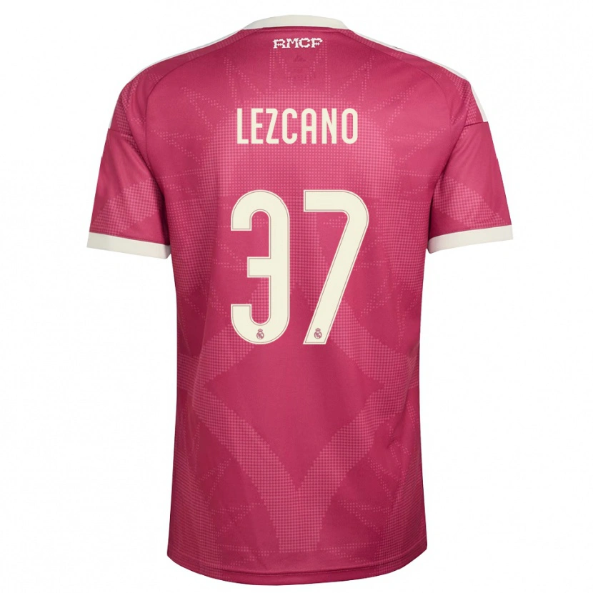 Danxen Mujer Camiseta Álvaro Lezcano #37 Rojo Violeta Pálido Blanco Equipación Tercera 2026/27 La Camisa México