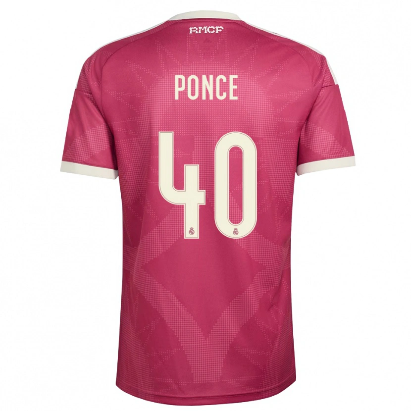 Danxen Mujer Camiseta Guille Ponce #40 Rojo Violeta Pálido Blanco Equipación Tercera 2026/27 La Camisa México