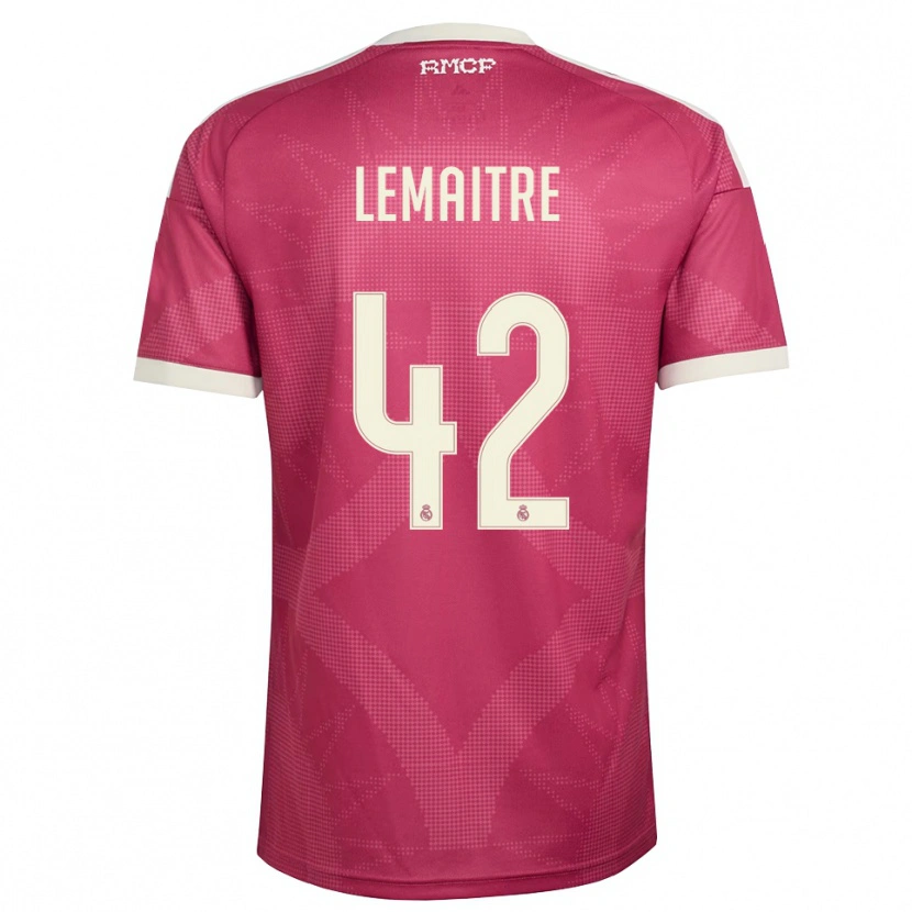 Danxen Mujer Camiseta Léo Lemaître #42 Rojo Violeta Pálido Blanco Equipación Tercera 2026/27 La Camisa México