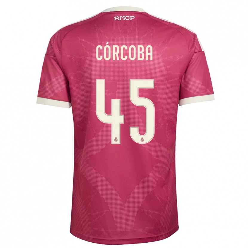 Danxen Mujer Camiseta Andrés Córcoba #45 Rojo Violeta Pálido Blanco Equipación Tercera 2026/27 La Camisa México