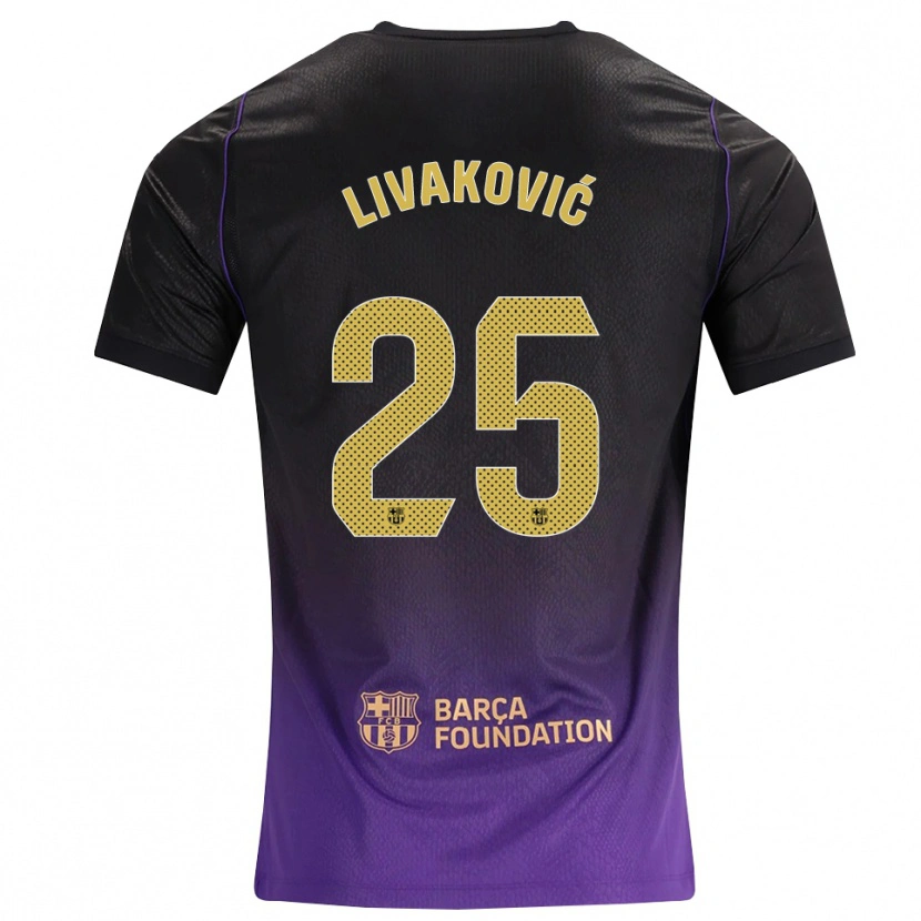 Danxen Mujer Camiseta Dominik Livakovic #25 Morado Amarillo Negro 2ª Equipación 2026/27 La Camisa México