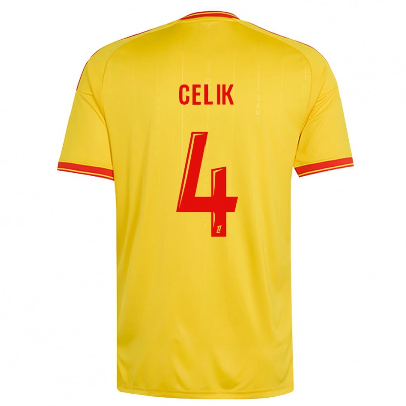 Danxen Niño Camiseta Nidal Celik #4 Oro Naranja Rojo 1ª Equipación 2026/27 La Camisa México