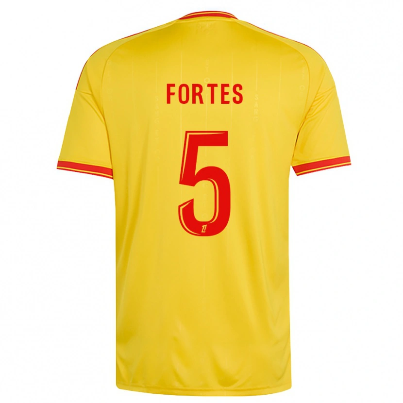 Danxen Niño Camiseta Steven Fortes #5 Oro Naranja Rojo 1ª Equipación 2026/27 La Camisa México