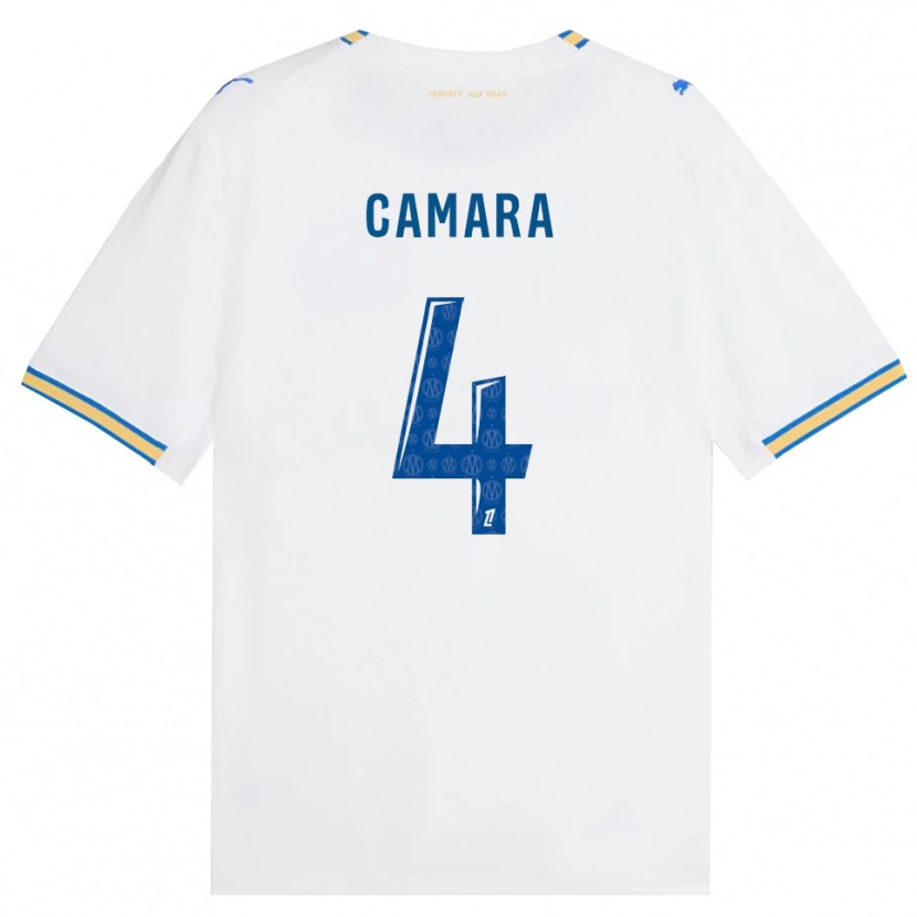 Danxen Niño Camiseta Fodé Camara #4 Azul Lanzador Blanco 1ª Equipación 2026/27 La Camisa México