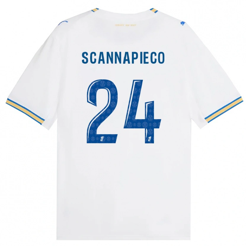 Danxen Niño Camiseta Dona Scannapieco #24 Azul Lanzador Blanco 1ª Equipación 2026/27 La Camisa México