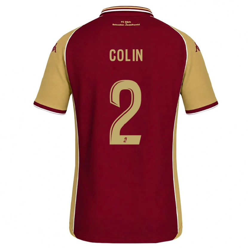 Danxen Niño Camiseta Maxime Colin #2 Dorado Rojo Oscuro 1ª Equipación 2026/27 La Camisa México