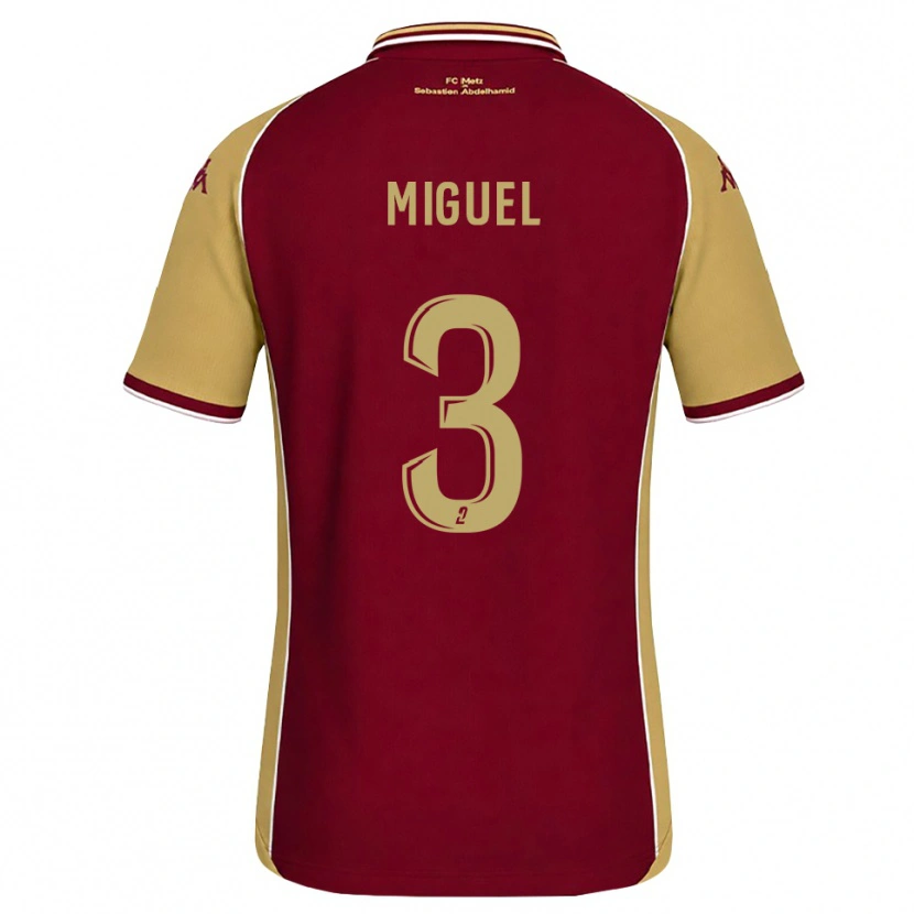 Danxen Niño Camiseta Florian Miguel #3 Dorado Rojo Oscuro 1ª Equipación 2026/27 La Camisa México