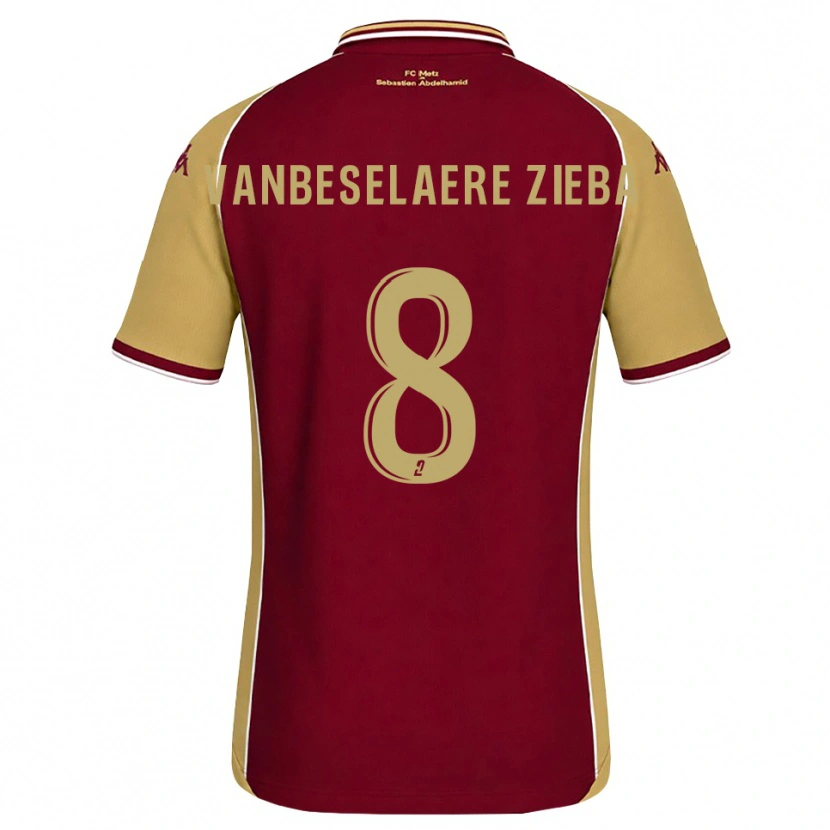 Danxen Niño Camiseta Vadim Vanbeselaere Zieba #8 Dorado Rojo Oscuro 1ª Equipación 2026/27 La Camisa México