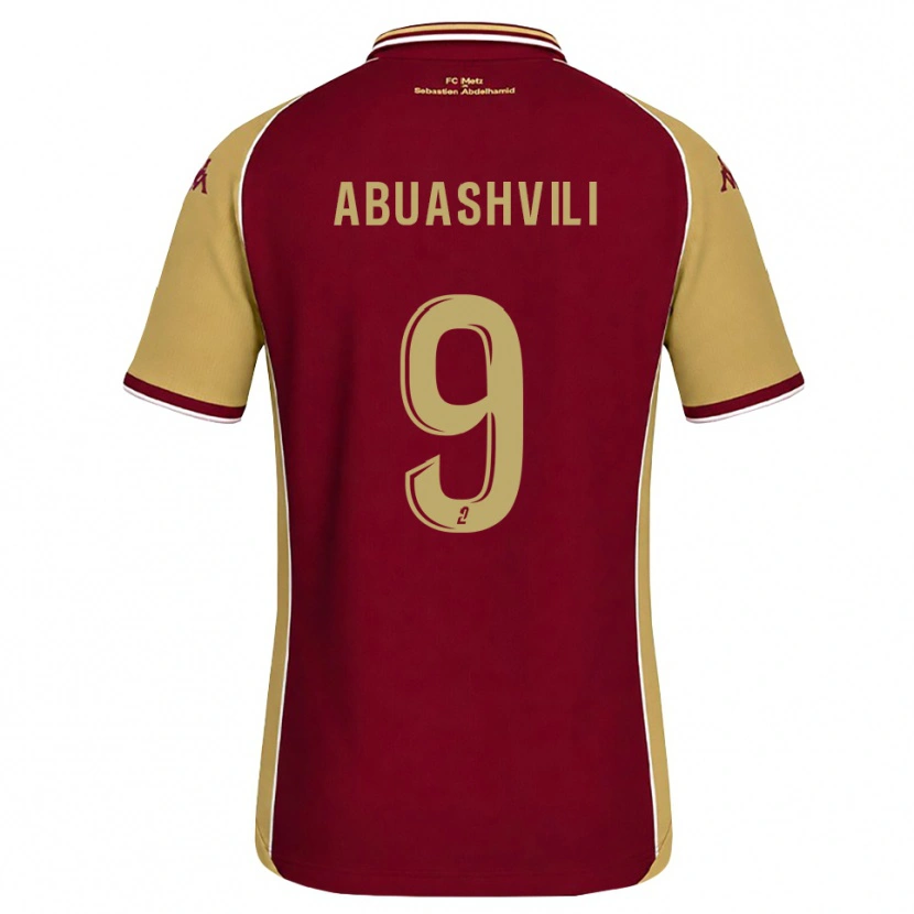 Danxen Niño Camiseta Giorgi Abuashvili #9 Dorado Rojo Oscuro 1ª Equipación 2026/27 La Camisa México