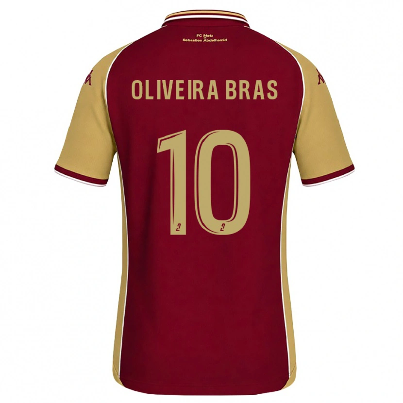 Danxen Niño Camiseta Luisa Oliveira Bras #10 Dorado Rojo Oscuro 1ª Equipación 2026/27 La Camisa México