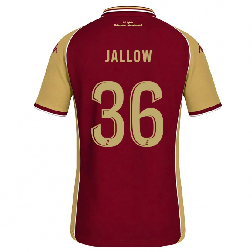 Danxen Niño Camiseta Ablie Jallow #36 Dorado Rojo Oscuro 1ª Equipación 2026/27 La Camisa México