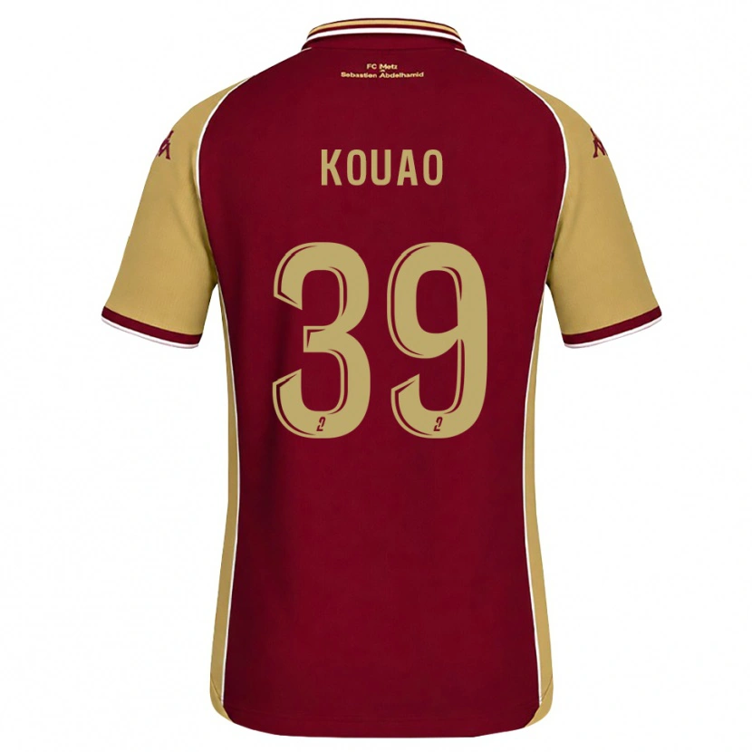 Danxen Niño Camiseta Koffi Kouao #39 Dorado Rojo Oscuro 1ª Equipación 2026/27 La Camisa México