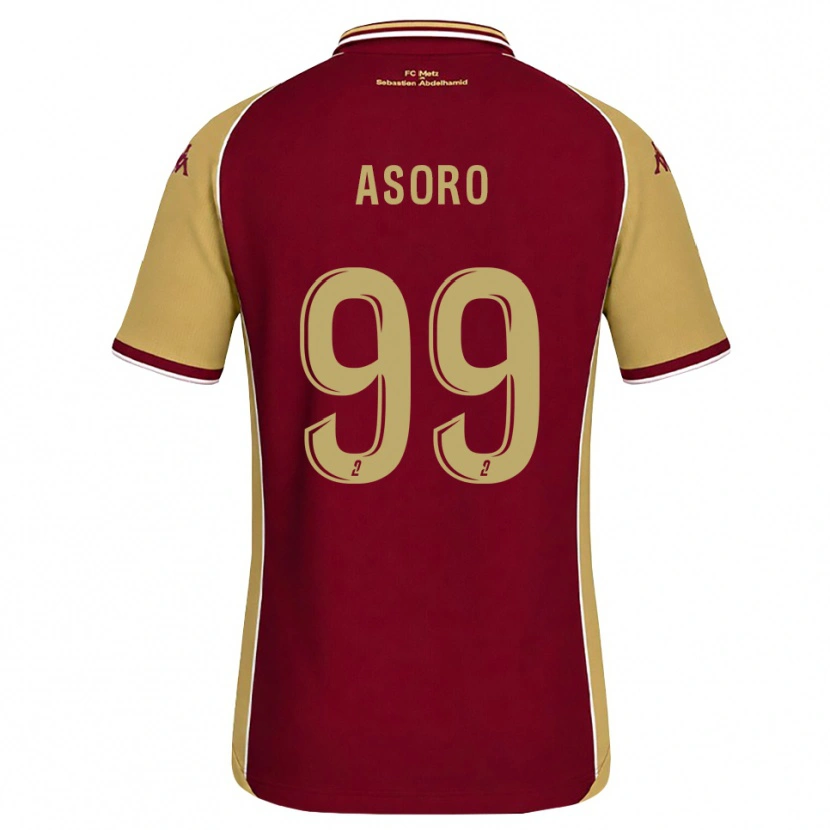 Danxen Niño Camiseta Joel Asoro #99 Dorado Rojo Oscuro 1ª Equipación 2026/27 La Camisa México