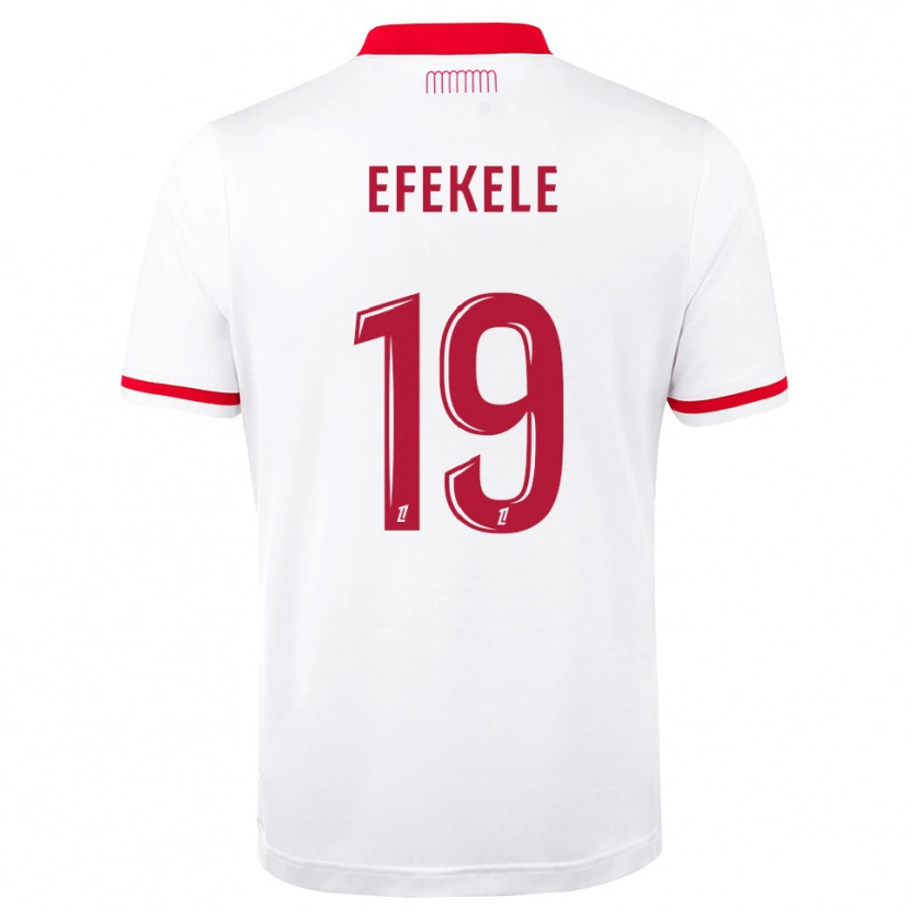 Danxen Niño Camiseta Malamine Efekele #19 Rojo Blanco 1ª Equipación 2026/27 La Camisa México