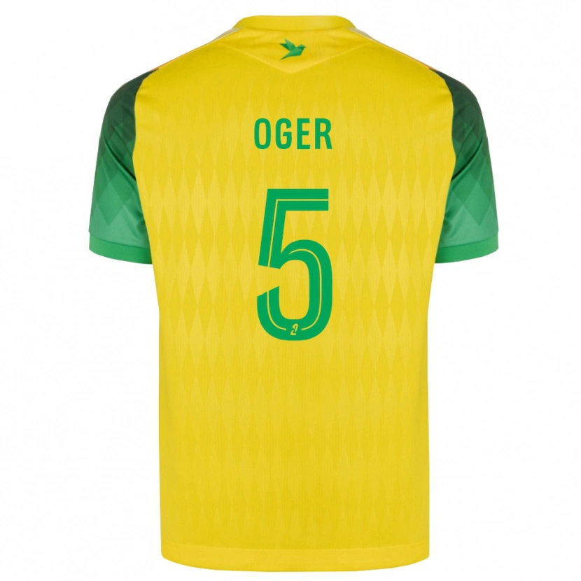 Danxen Niño Camiseta Mathis Oger #5 Amarillo Verde Rojo 1ª Equipación 2026/27 La Camisa México