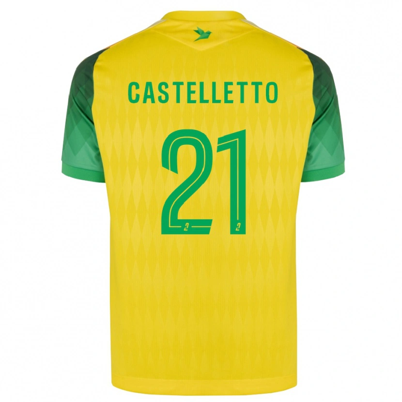 Danxen Niño Camiseta Jean-Charles Castelletto #21 Amarillo Verde Rojo 1ª Equipación 2026/27 La Camisa México