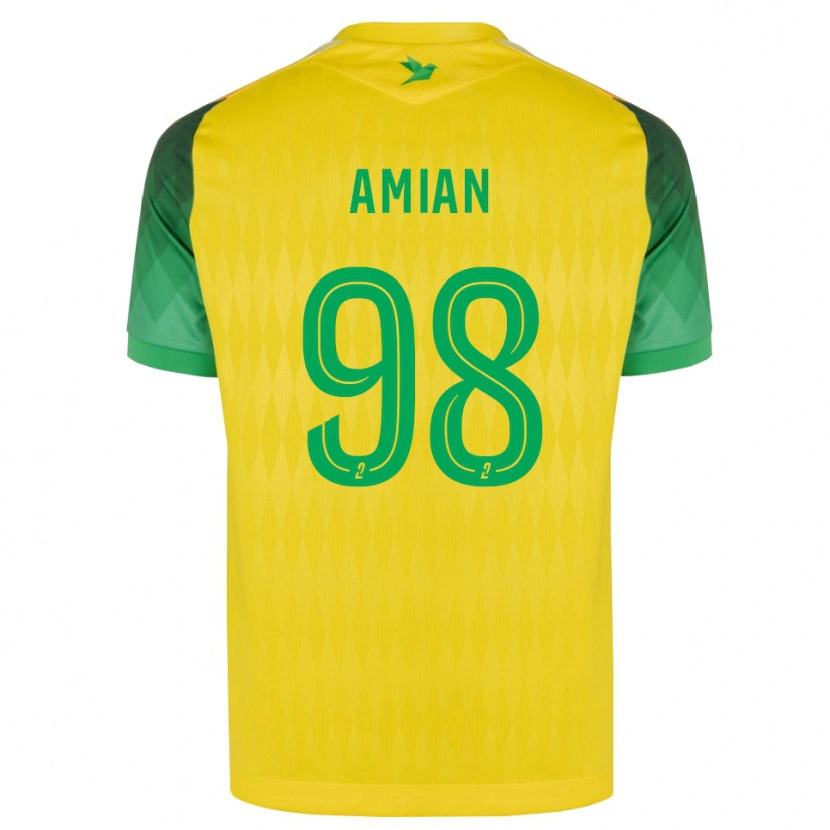 Danxen Niño Camiseta Kelvin Amian #98 Amarillo Verde Rojo 1ª Equipación 2026/27 La Camisa México