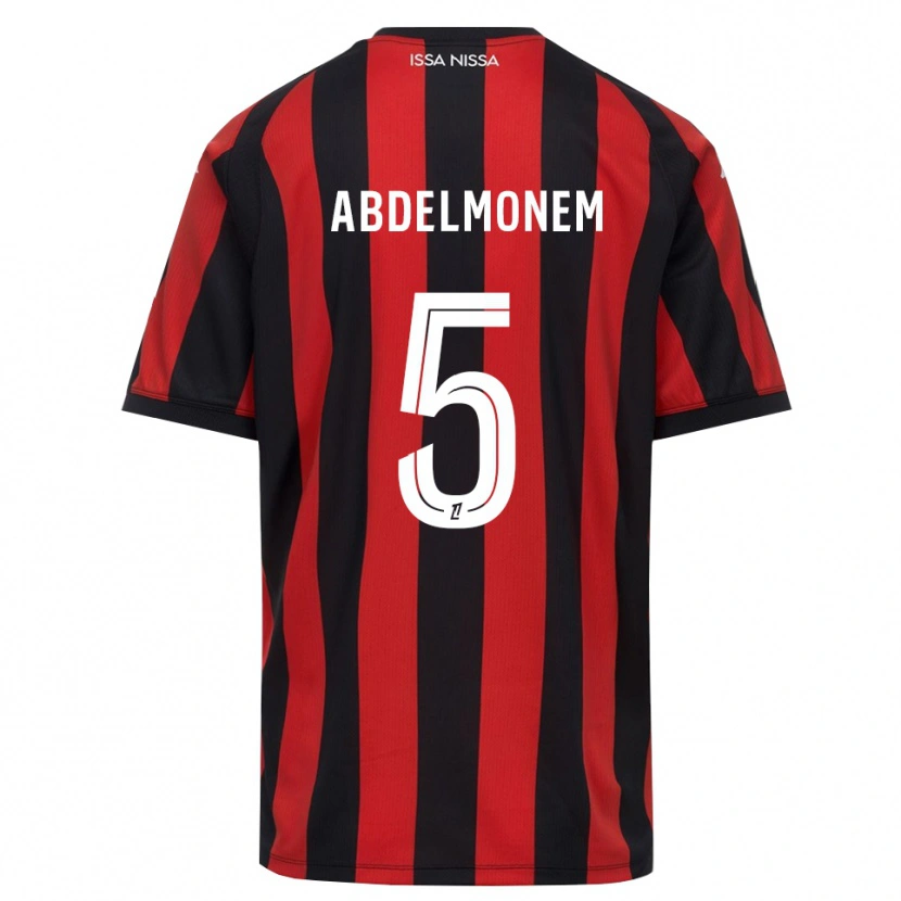 Danxen Niño Camiseta Mohamed Abdelmonem #5 Rojo Negro Blanco 1ª Equipación 2026/27 La Camisa México