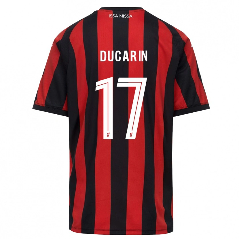 Danxen Niño Camiseta Léa Ducarin #17 Rojo Negro Blanco 1ª Equipación 2026/27 La Camisa México