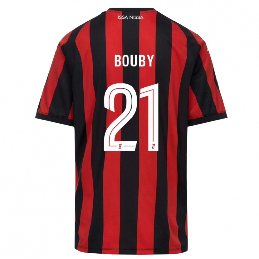 Danxen Niño Camiseta Coline Bouby #21 Rojo Negro Blanco 1ª Equipación 2026/27 La Camisa México