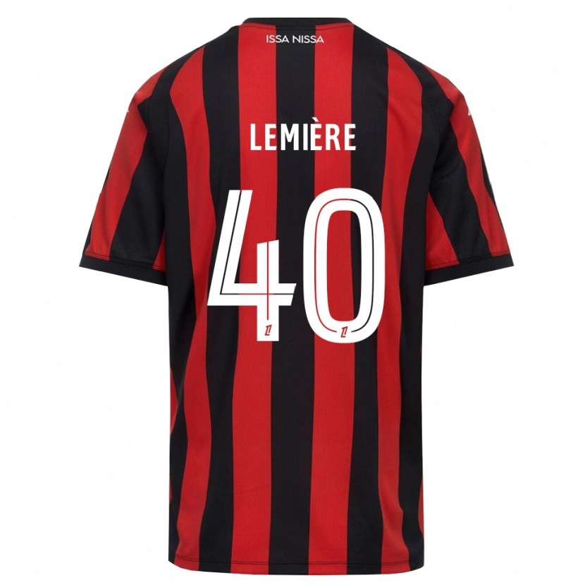Danxen Niño Camiseta Pauline Lemière #40 Rojo Negro Blanco 1ª Equipación 2026/27 La Camisa México