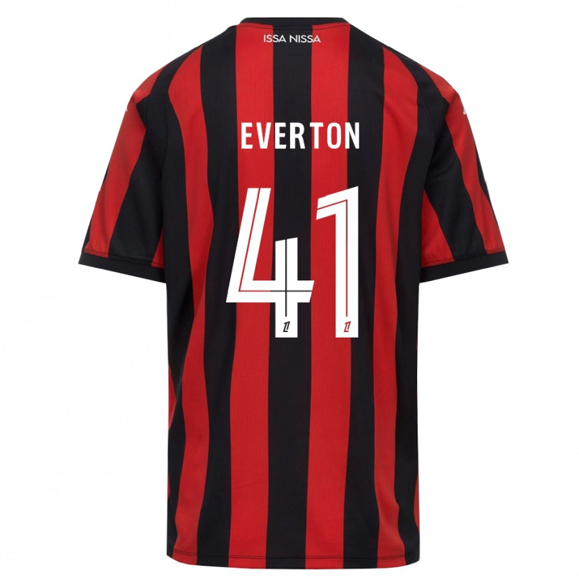Danxen Niño Camiseta Everton Pereira Da Silva #41 Rojo Negro Blanco 1ª Equipación 2026/27 La Camisa México