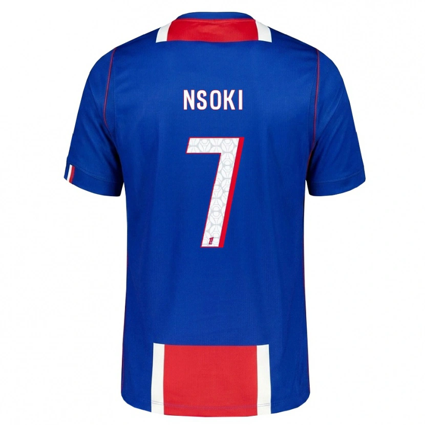 Danxen Niño Camiseta Noah Nsoki #7 Rojo Blanco Azul 1ª Equipación 2026/27 La Camisa México