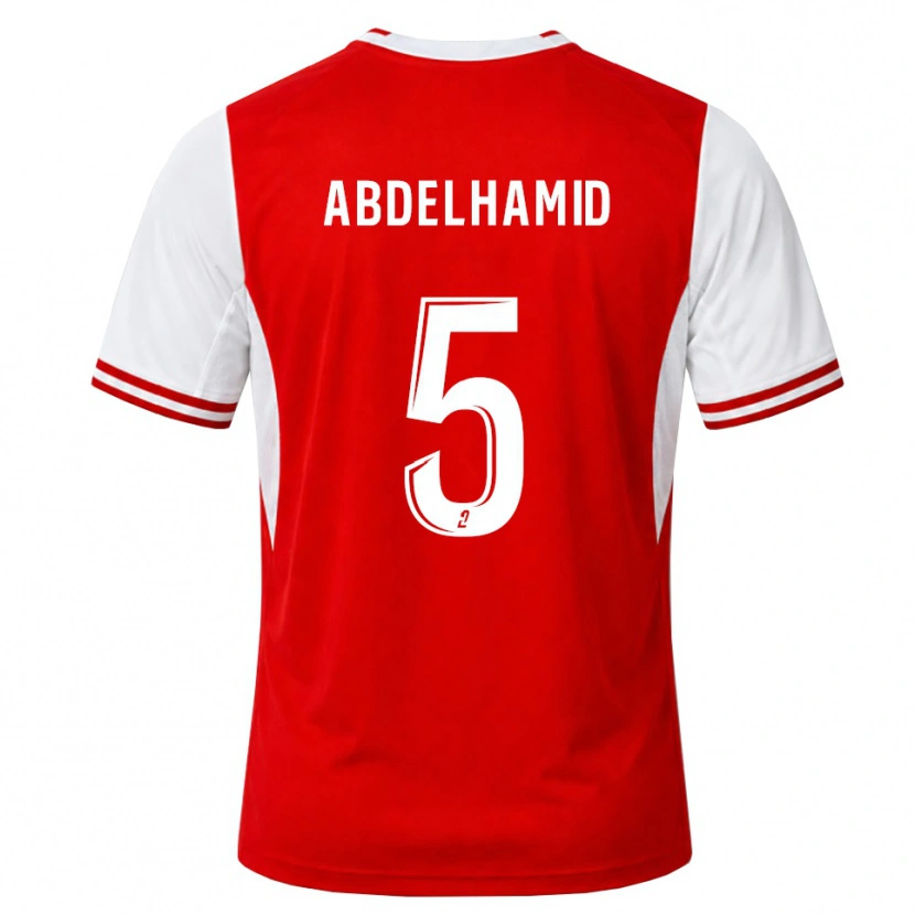 Danxen Niño Camiseta Yunis Abdelhamid #5 Rojo Blanco 1ª Equipación 2026/27 La Camisa México