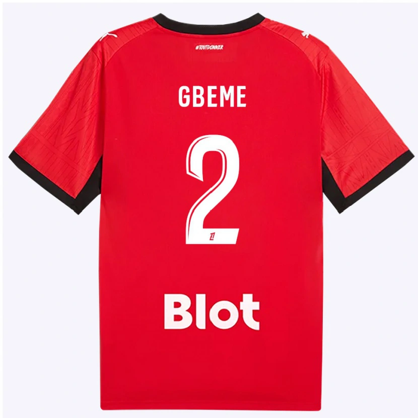 Danxen Niño Camiseta Mervin Gbeme #2 Rojo Negro Blanco 1ª Equipación 2026/27 La Camisa México
