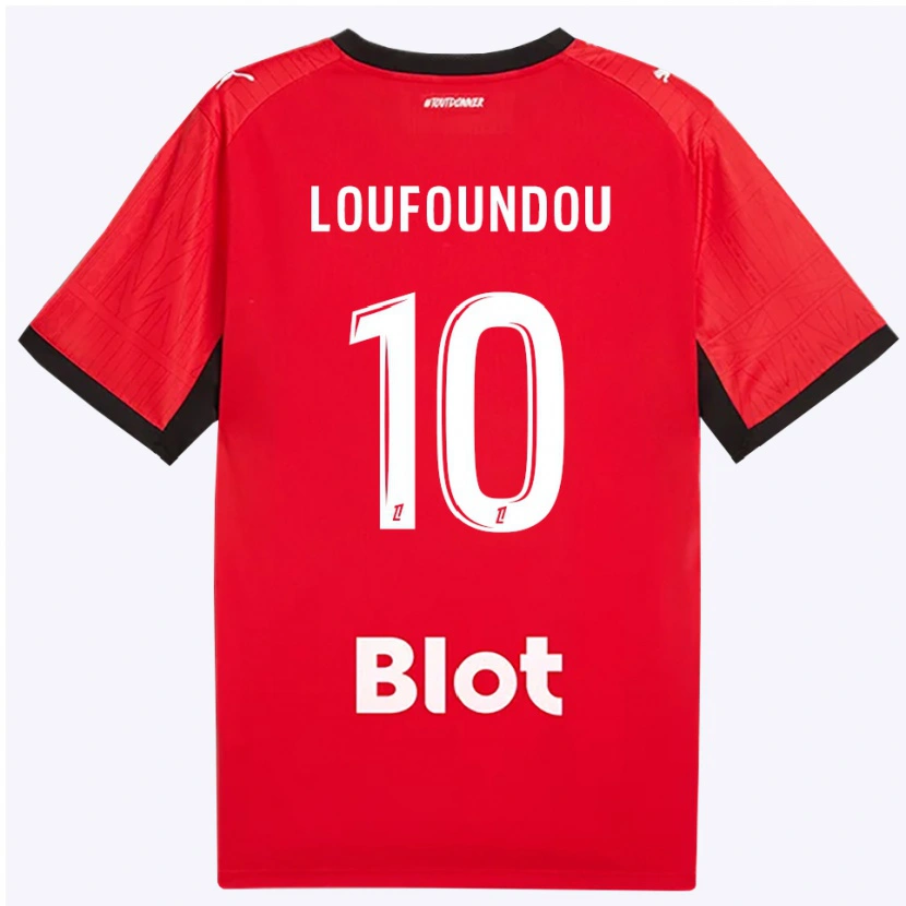 Danxen Niño Camiseta Noah Loufoundou #10 Rojo Negro Blanco 1ª Equipación 2026/27 La Camisa México