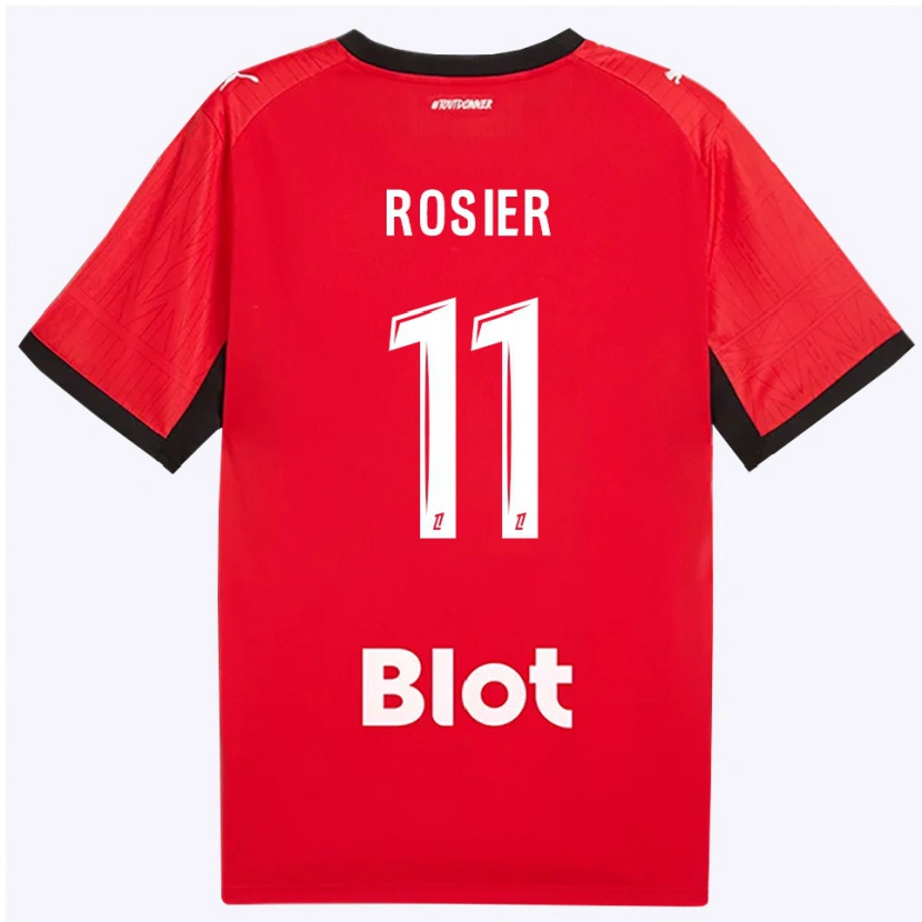 Danxen Niño Camiseta Lucas Rosier #11 Rojo Negro Blanco 1ª Equipación 2026/27 La Camisa México