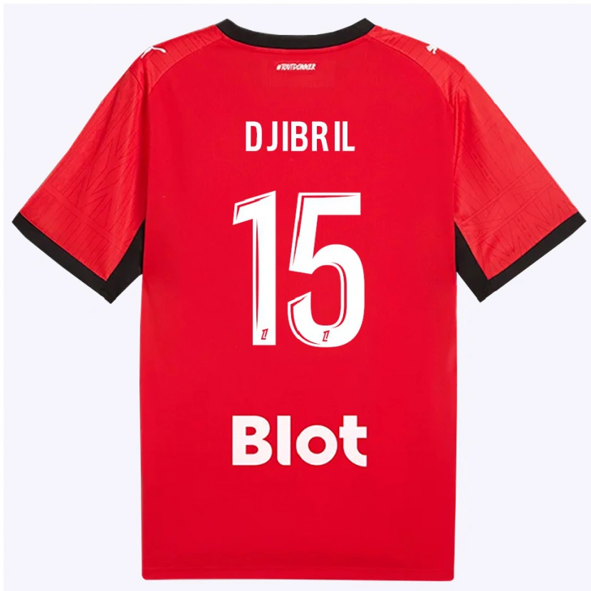 Danxen Niño Camiseta Djibril Diallo #15 Rojo Negro Blanco 1ª Equipación 2026/27 La Camisa México
