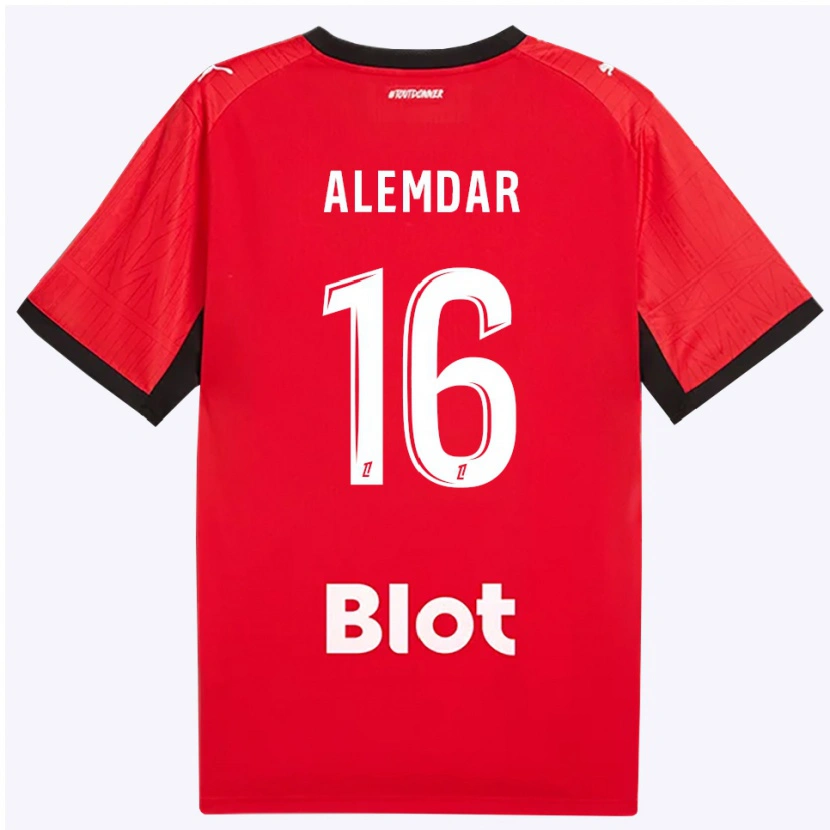 Danxen Niño Camiseta Doğan Alemdar #16 Rojo Negro Blanco 1ª Equipación 2026/27 La Camisa México