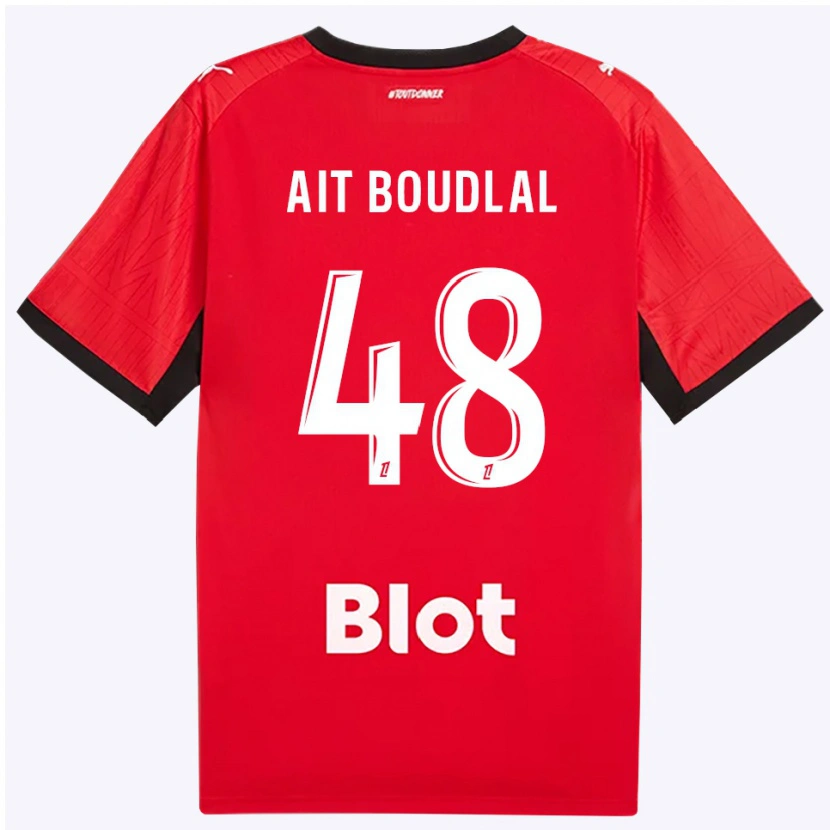 Danxen Niño Camiseta Abdelhamid Ait Boudlal #48 Rojo Negro Blanco 1ª Equipación 2026/27 La Camisa México