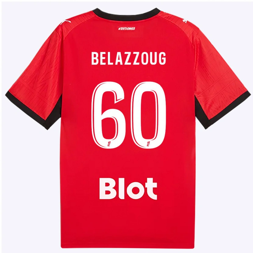 Danxen Niño Camiseta Kilian Belazzoug #60 Rojo Negro Blanco 1ª Equipación 2026/27 La Camisa México