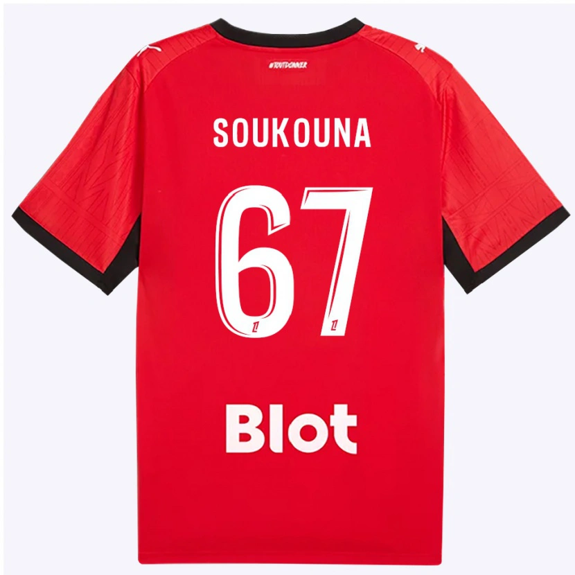 Danxen Niño Camiseta Isiaka Soukouna #67 Rojo Negro Blanco 1ª Equipación 2026/27 La Camisa México
