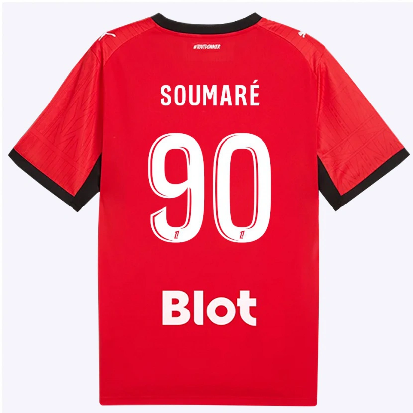 Danxen Niño Camiseta Issa Soumaré #90 Rojo Negro Blanco 1ª Equipación 2026/27 La Camisa México
