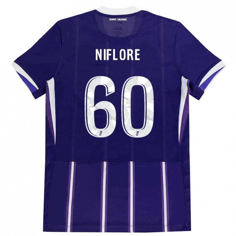 Danxen Niño Camiseta Mathys Niflore #60 Morado Blanco 1ª Equipación 2026/27 La Camisa México