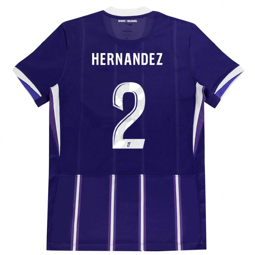 Danxen Niño Camiseta Lucie Hernandez #2 Morado Blanco 1ª Equipación 2026/27 La Camisa México