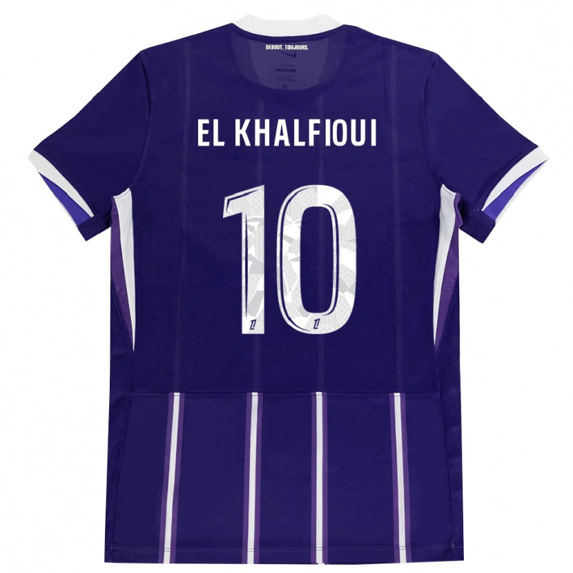 Danxen Niño Camiseta Zakari El Khalfioui #10 Morado Blanco 1ª Equipación 2026/27 La Camisa México