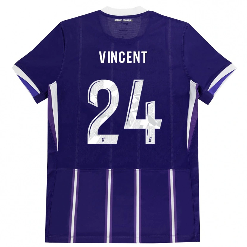 Danxen Niño Camiseta Magalie Vincent #24 Morado Blanco 1ª Equipación 2026/27 La Camisa México