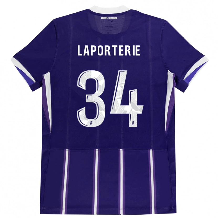 Danxen Niño Camiseta Ambre Laporterie #34 Morado Blanco 1ª Equipación 2026/27 La Camisa México
