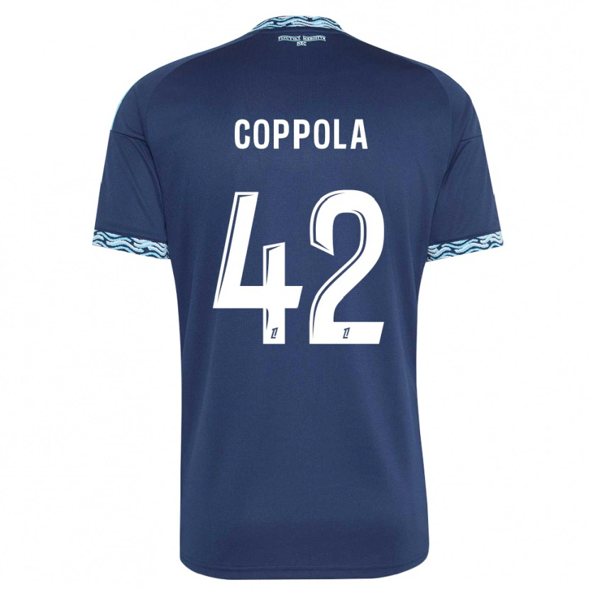 Danxen Niño Camiseta Diego Coppola #42 Azul Acero Blanco 1ª Equipación 2026/27 La Camisa México
