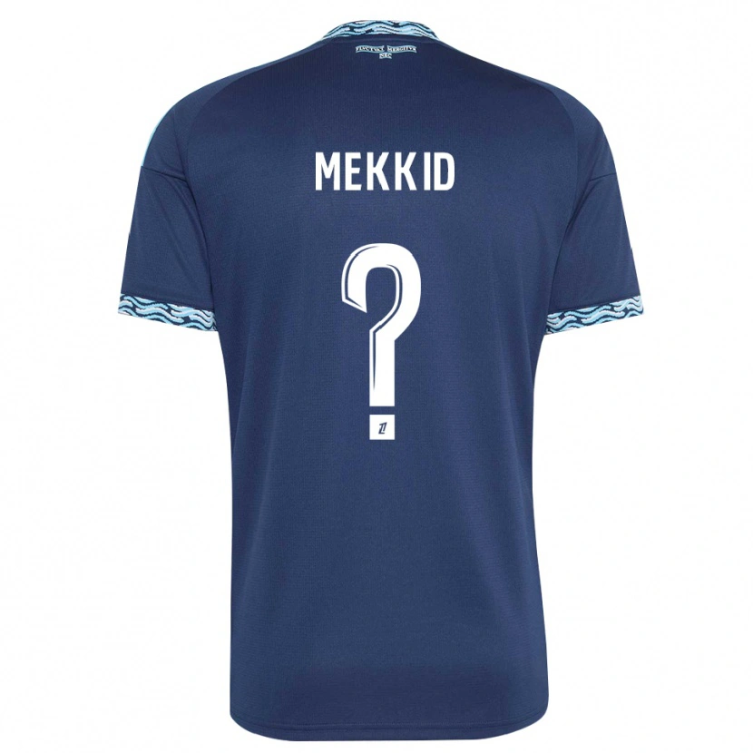 Danxen Niño Camiseta Ayoub Mekkid #0 Azul Acero Blanco 1ª Equipación 2026/27 La Camisa México