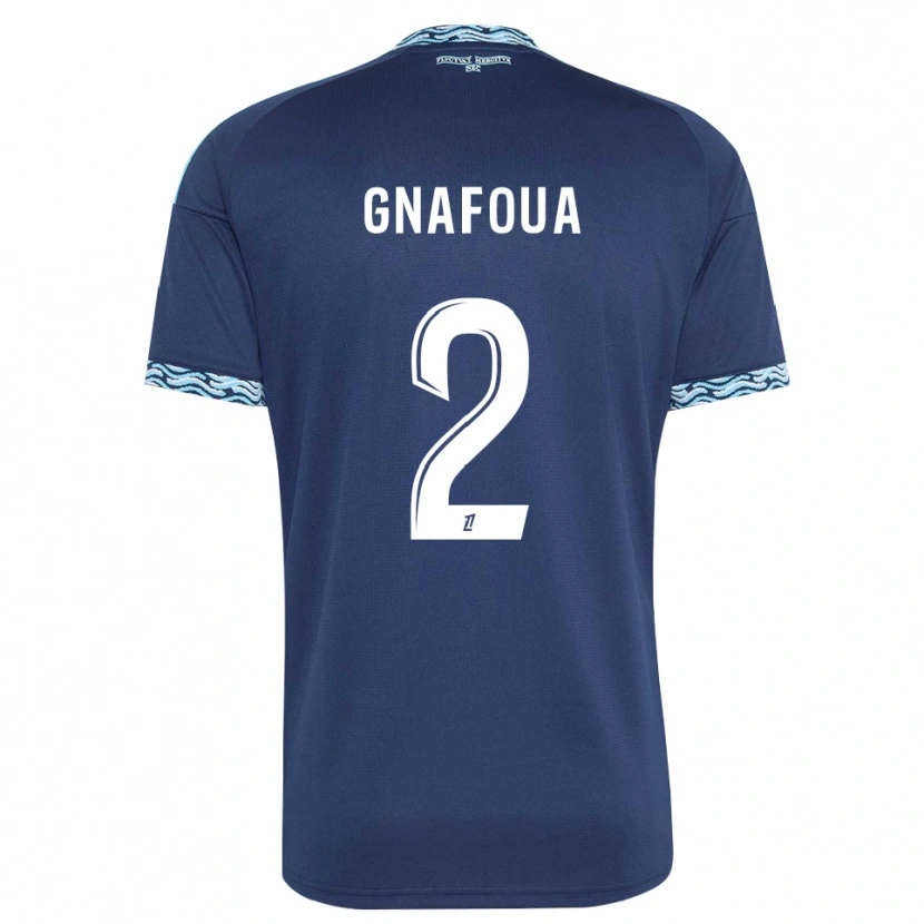Danxen Niño Camiseta Isaac Gnafoua #2 Azul Acero Blanco 1ª Equipación 2026/27 La Camisa México