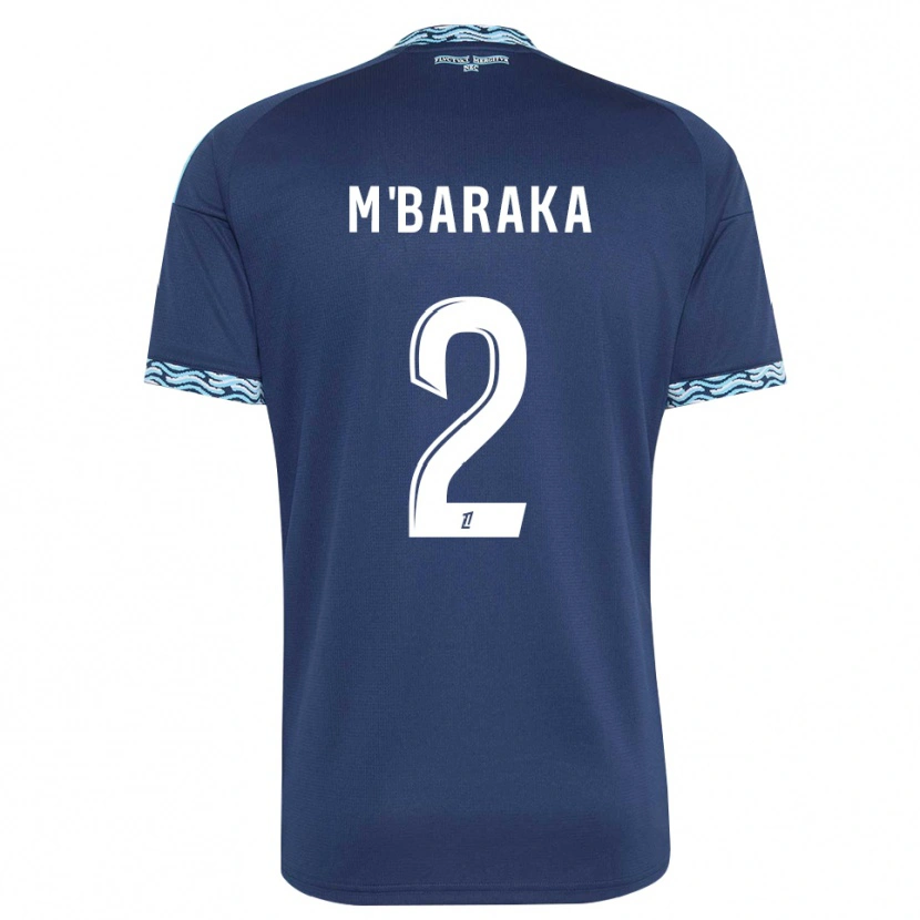 Danxen Niño Camiseta Abdallah M'baraka #2 Azul Acero Blanco 1ª Equipación 2026/27 La Camisa México